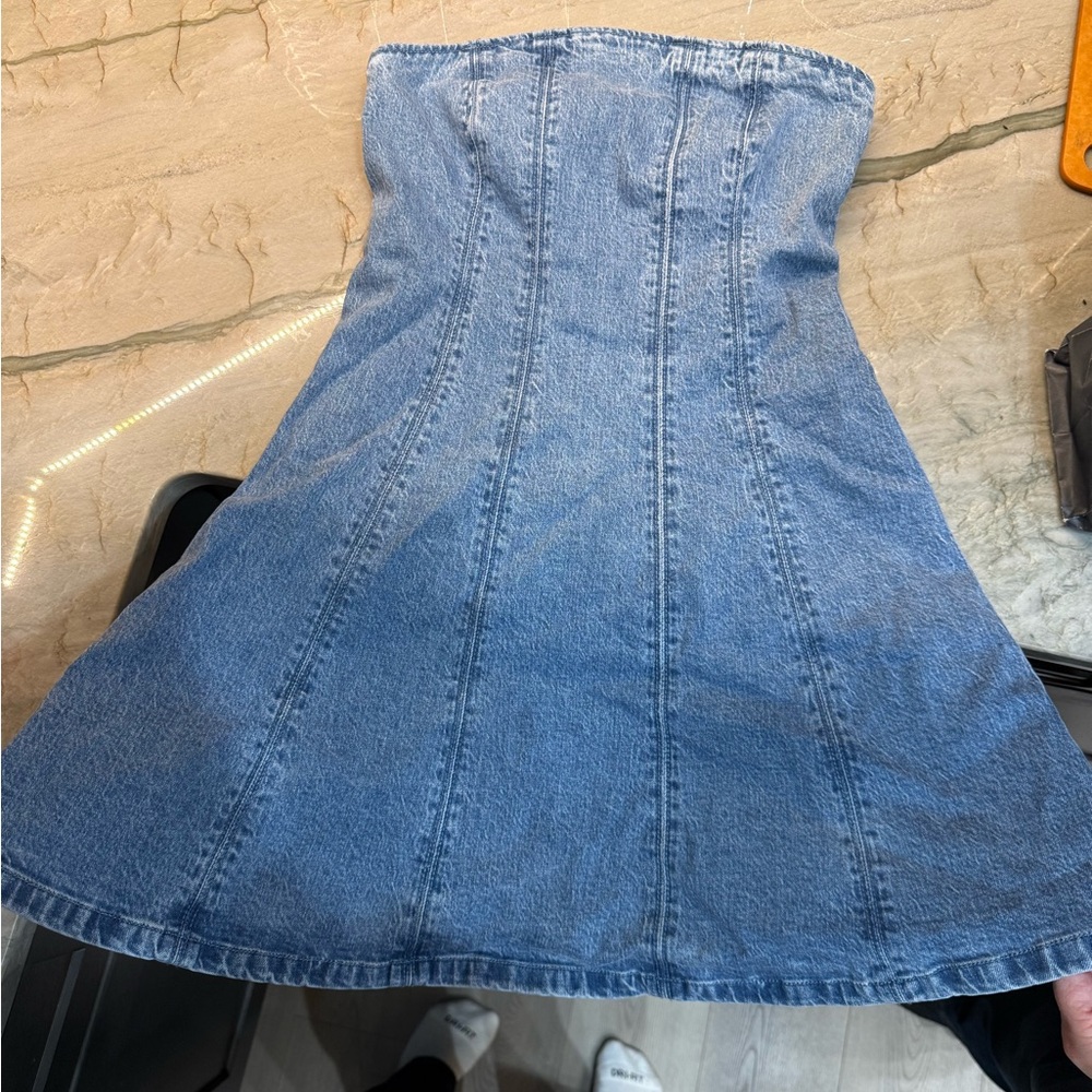 Abercrombie & Fitch Blue Strapless Dress